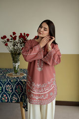 BATIK-2PIECE DHANAK EMBROIDERED SHIRT WITH DHANAK EMB TROUSER-WJ-15070