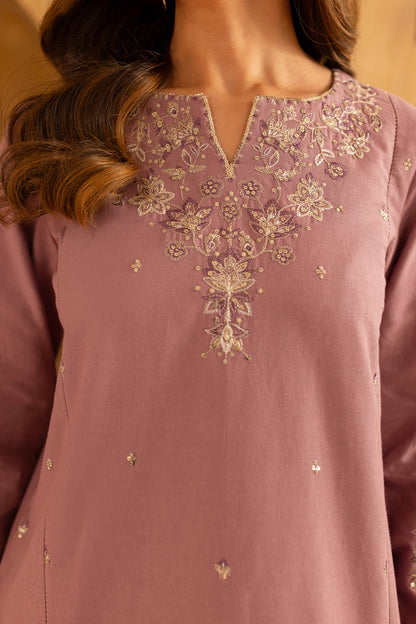 BATIK-2PC SEQUIN DHANAK EMBROIDERED SHIRT WITH SEQUIN DHANAK EMBROIDERED TROUSER-W.J-1803
