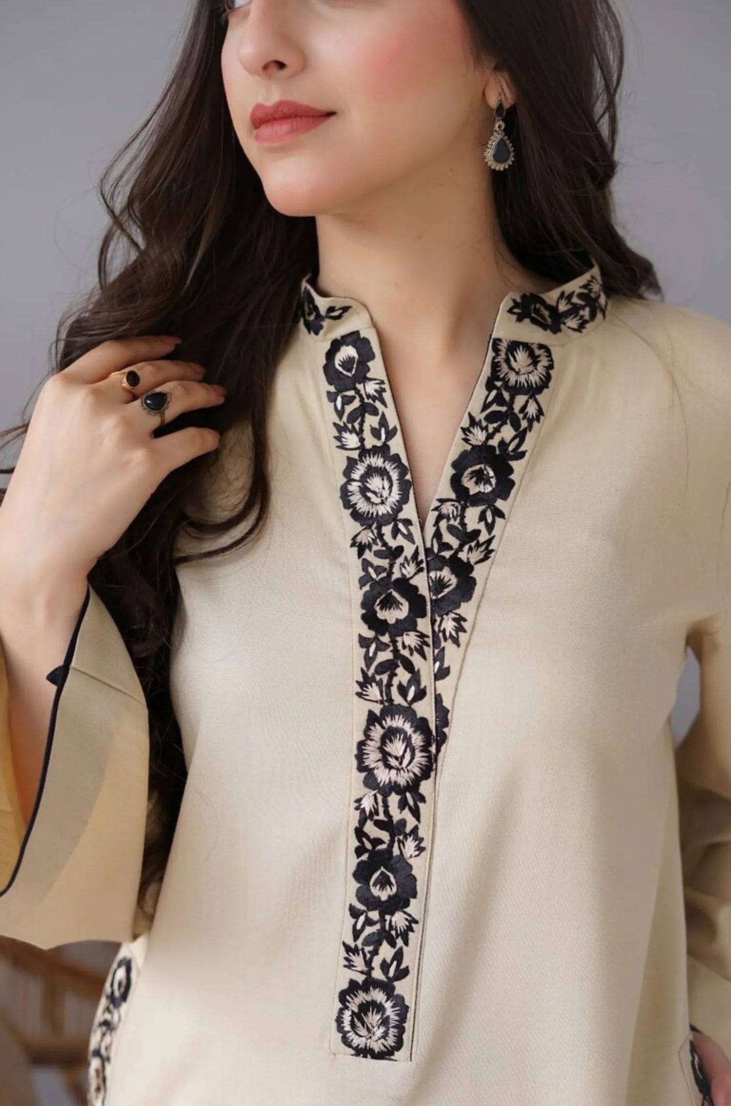 AISLING - 3PC DHANAK EMBROIDERED SHIRT WITH DHANAK PRINTED DUAPATTA AND TROUSER-W.J-1206