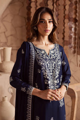 BATIK-3PC DHANAK EMBROIDERED SHIRT WITH CHIFFON EMBROIDERED DUPATTA AND EMB TROUSER-W.J-1830