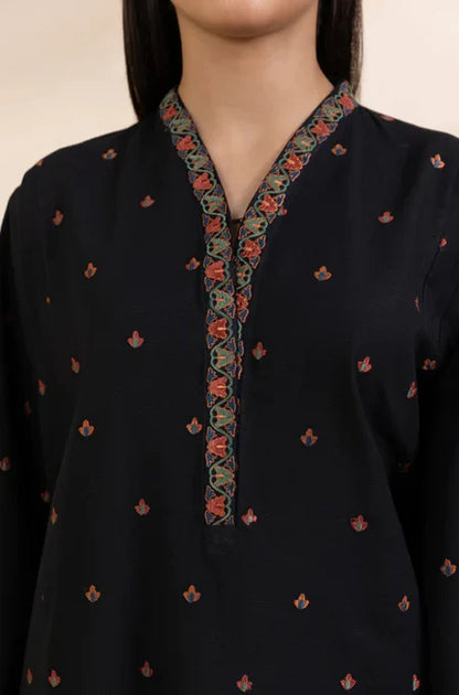 SAPPHIRE-3PC DHANAK EMBROIDERED SHIRT WITH COURTRAI PRINTED SHAWL & TROUSER-W.J-2059