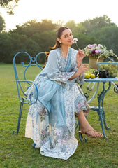 ELAF-3PC DHANAK EMBROIDERED SHIRT WITH DHANAK EMBROIDERED SHAWL AND TROUSER-W.J-5242