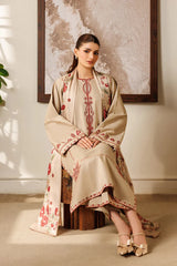 BAROQUE-3PC LAWN EMBROIDERED SHIRT WITH CHIFFON PRINTED DUPATTA AND EMB TROUSER-W.J-4869