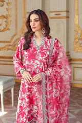 CHARIZMA-3PC KARANDI PRINTED SHIRT WITH KARANDI PRINTED DUPATTA AND TROUSER-W.J-2580