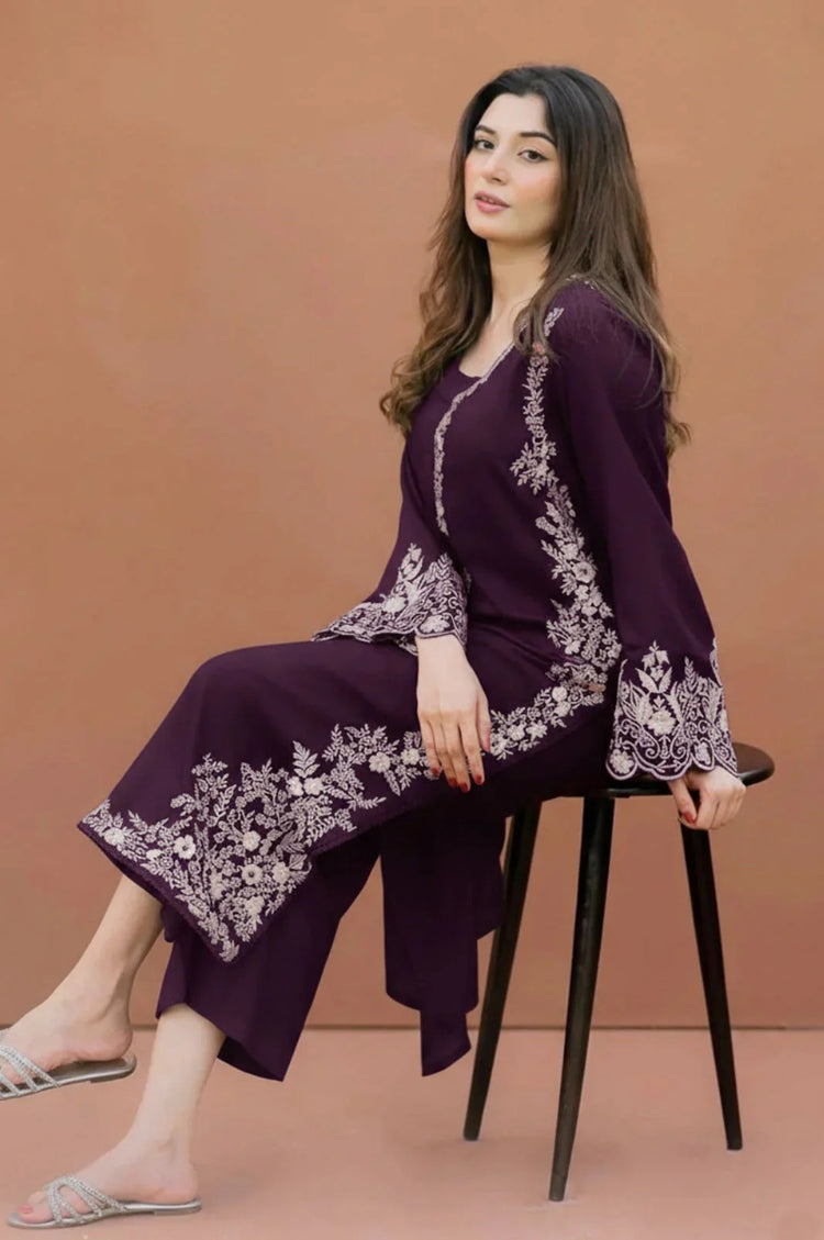 LAJWANTI-2PC LAWN EMBROIDERED SHIRT WITH LAWN TROUSER-W.J-27