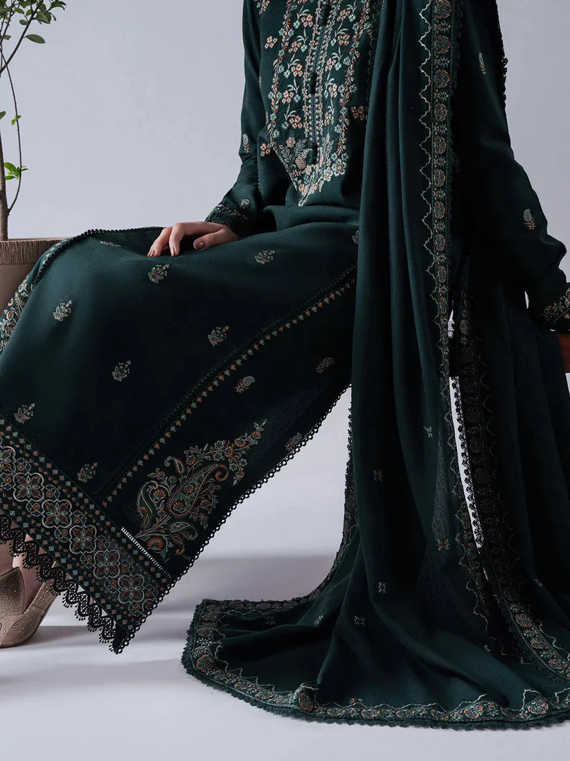 ASIM JOFA-3PC DHANAK EMBROIDERED SHIRT WITH DHANAK EMBROIDERED SHAWL & TROUSER_W.J-1896