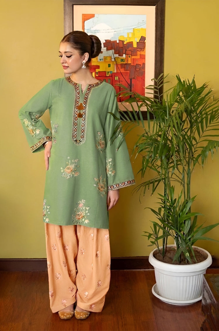 URGE-2PC LAWN EMBROIDERED SHIRT WITH LAWN TROUSER-W.J-257