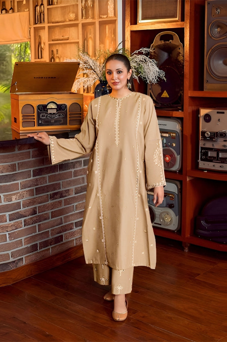 URGE-2PC LAWN SEQUIN EMBROIDERED SHIRT WITH EMB TROUSER-W.J-86
