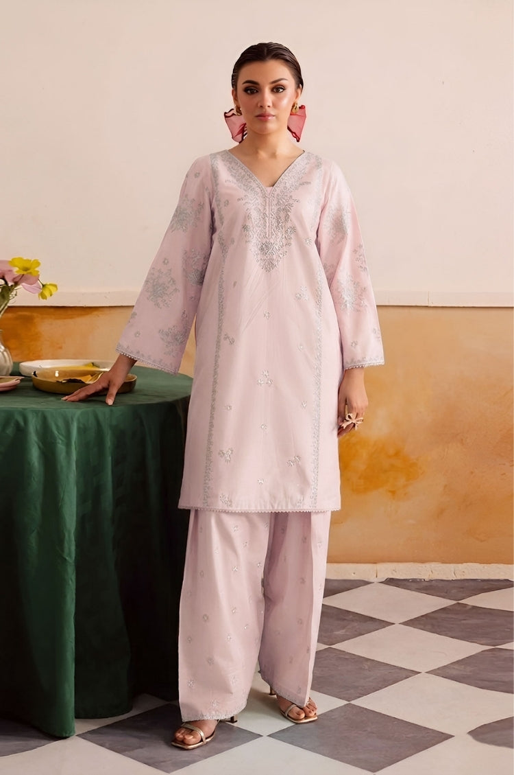 GARNET-2PC LAWN EMBROIDERED SHIRT WITH LAWN TROUSER-W.J-153