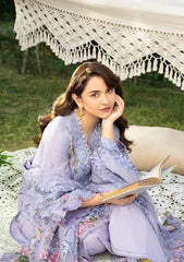 ELAF-3PC DHANAK EMBROIDERED SHIRT WITH DHANAK EMBROIDERED SHAWL AND TROUSER-W.J-5218