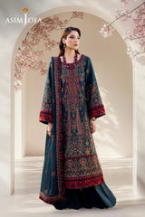 ASIM JOFA-3PC DHANAK EMBROIDERED SHIRT WITH DHANAK EMBROIDERED SHAWL AND TROUSER-W.J-5123