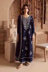 BATIK-3PC DHANAK EMBROIDERED SHIRT WITH CHIFFON EMBROIDERED DUPATTA AND EMB TROUSER-W.J-1830