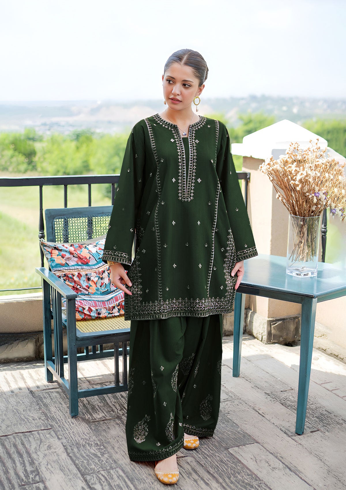 URGE-2PC LAWN EMBROIDERED SHIRT WITH LAWN TROUSER-W.J-229