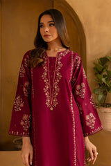 BATIK-2PIECE DHANAK EMBROIDERED SHIRT WITH DHANAK EMB TROUSER-WJ-15016