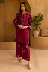 BATIK-2PIECE DHANAK EMBROIDERED SHIRT WITH DHANAK EMB TROUSER-WJ-15016