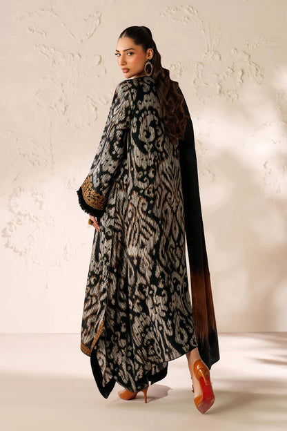 BAROQUE-3PC VISCOSE PRINTED EMB SHIRT WITH VISCOSE PRINTED DUPATTA AND TROUSER-W.J-2045