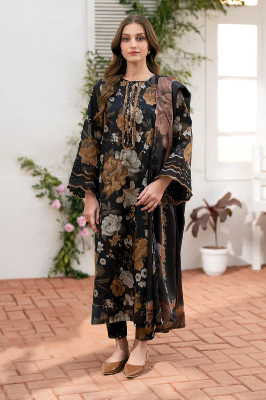 BAROQUE-3PC LAWN PRINTED SHIRT WITH CHIFFON PRINT DUPATTA AND PRINT TROUSER-W.J-1786