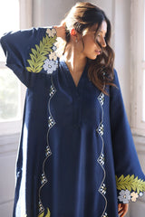LULUSAR -RAW SILK 2PC -RAW SILK SHIRT EMBROIDRED AND RAW SILK EMBROIDERED TROUSER-W.J-5151