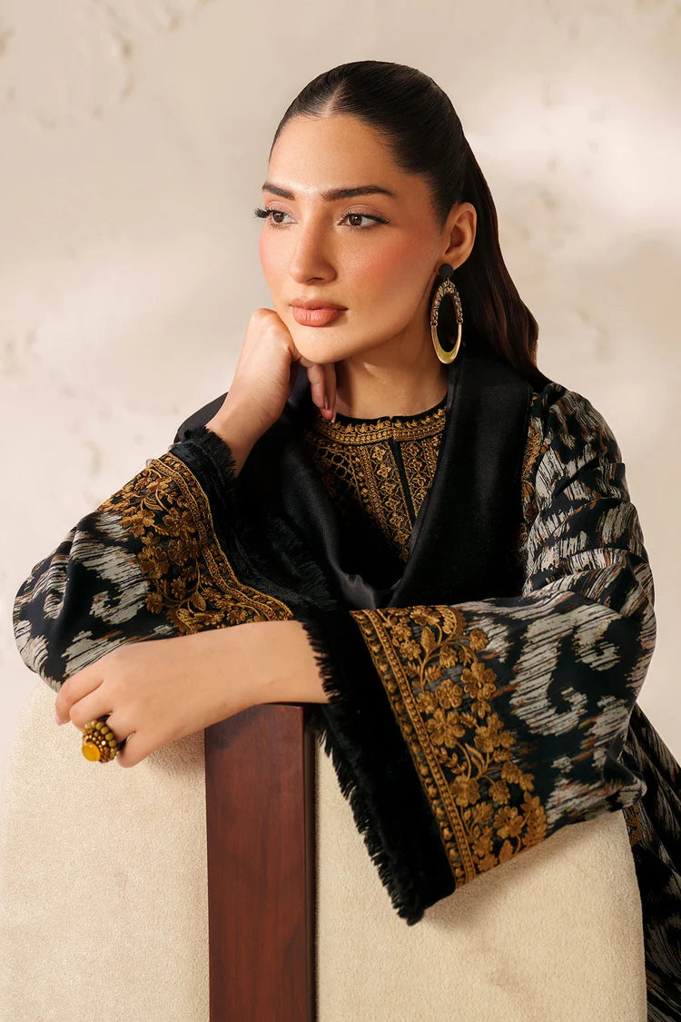 BAROQUE-3PC VISCOSE PRINTED EMB SHIRT WITH VISCOSE PRINTED DUPATTA AND TROUSER-W.J-2045