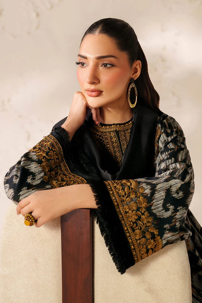 BAROQUE-3PC VISCOSE PRINTED EMB SHIRT WITH VISCOSE PRINTED DUPATTA AND TROUSER-W.J-2045