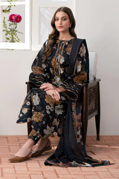 BAROQUE-3PC LAWN PRINTED SHIRT WITH CHIFFON PRINT DUPATTA AND PRINT TROUSER-W.J-1786