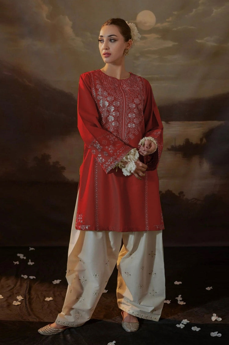 URGE-2PC LAWN EMBROIDERED SHIRT WITH LAWN EMBROIDERED TROUSER-W.J-81
