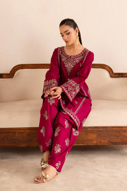 BATIK-2PC DHANAK EMBROIDERED SHIRT & EMBROIDERED TROUSER-W.J-2003