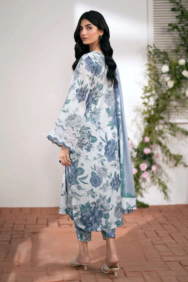 BAROUQE-3PC KARANDI PRINTED SHIRT WITH KARANDI PRINTED DUPATTA AND TROUSER-W.J-2012