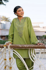 BATIK-2PIECE DHANAK EMBROIDERED SHIRT WITH DHANAK EMB TROUSER-WJ-15137