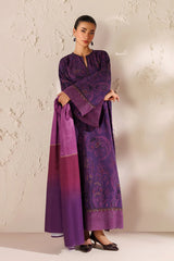 BAROQUE-3PC KHADDAR PRINTED SHIRT WITH KHADDAR PRINTED DUPATTA AND PRINTED TROUSER-W.J-2660