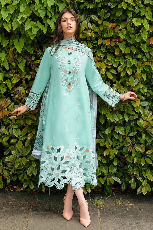 MUSHQ-3PC DHANAK EMBROIDERED SHIRT WITH WOOL PRINTED SHAWL & TROUSER-W.J-1365