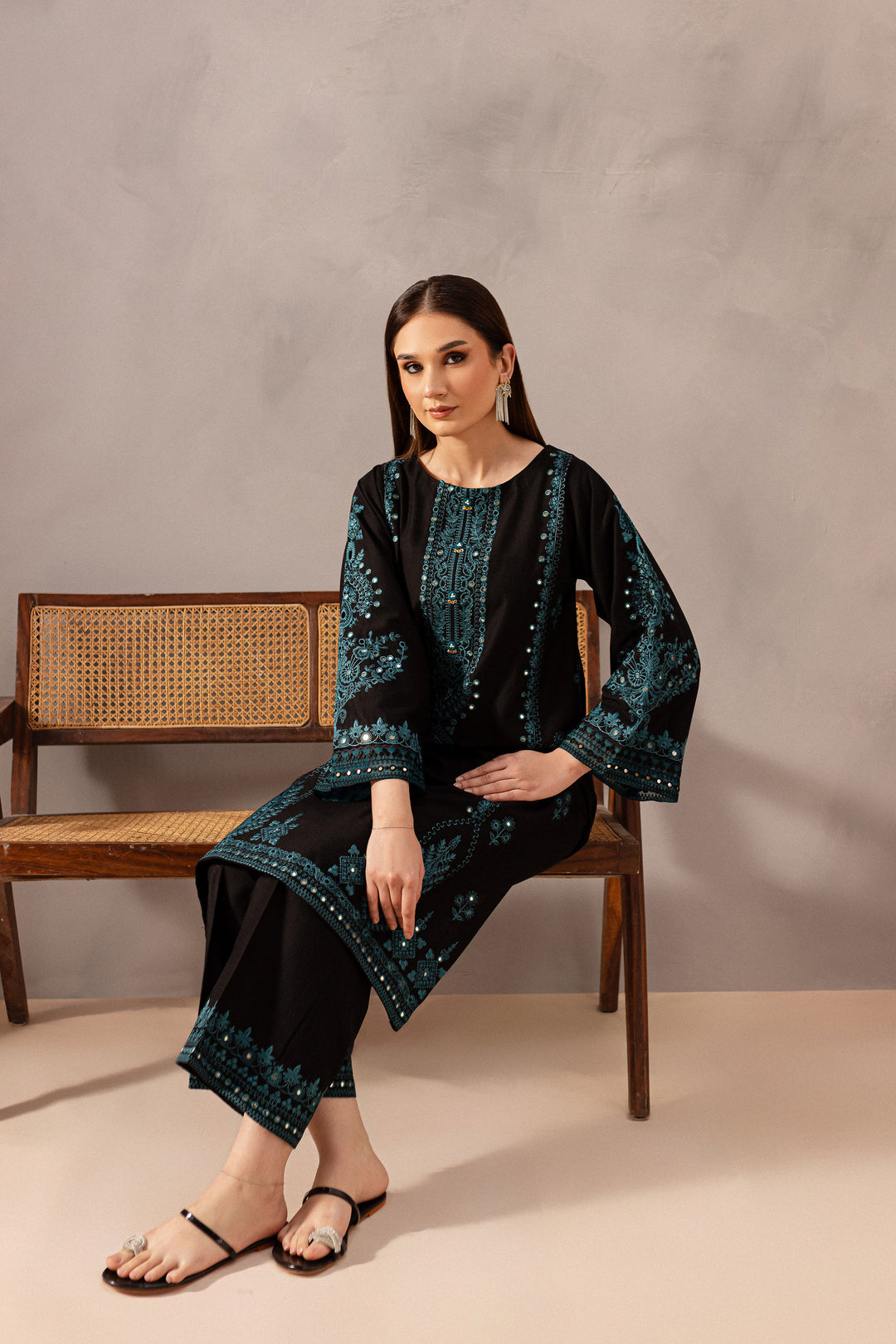 BATIK-2PC SEQUIN LAWN EMBROIDERED SHIRT WITH SEQUIN LAWN EMBROIDERED TROUSER-W.J-1597