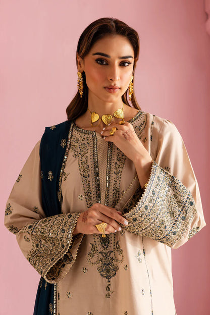 BATIK-3PC DHANAK EMBROIDERED SHIRT WITH DHANAK EMBROIDERED SHAWL & EMB TROUSER-WJ-1950