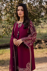 BATIK-3PC DHANAK EMBROIDERED SHIRT WITH CHIFFON EMBROIDERED DUPATTA AND EMB TROUSER -W.J-5163