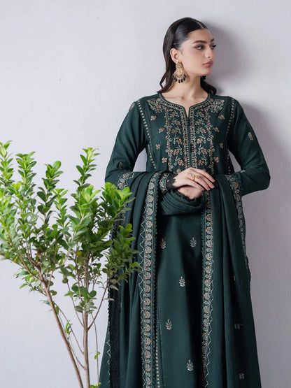 ASIM JOFA-3PC DHANAK EMBROIDERED SHIRT WITH DHANAK EMBROIDERED SHAWL & TROUSER_W.J-1896