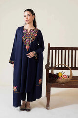 AISLING-3PC DHANAK EMBROIDERED SHIRT WITH DHANAK EMBROIDERED SHAWL AND TROUSER-W.J-5048