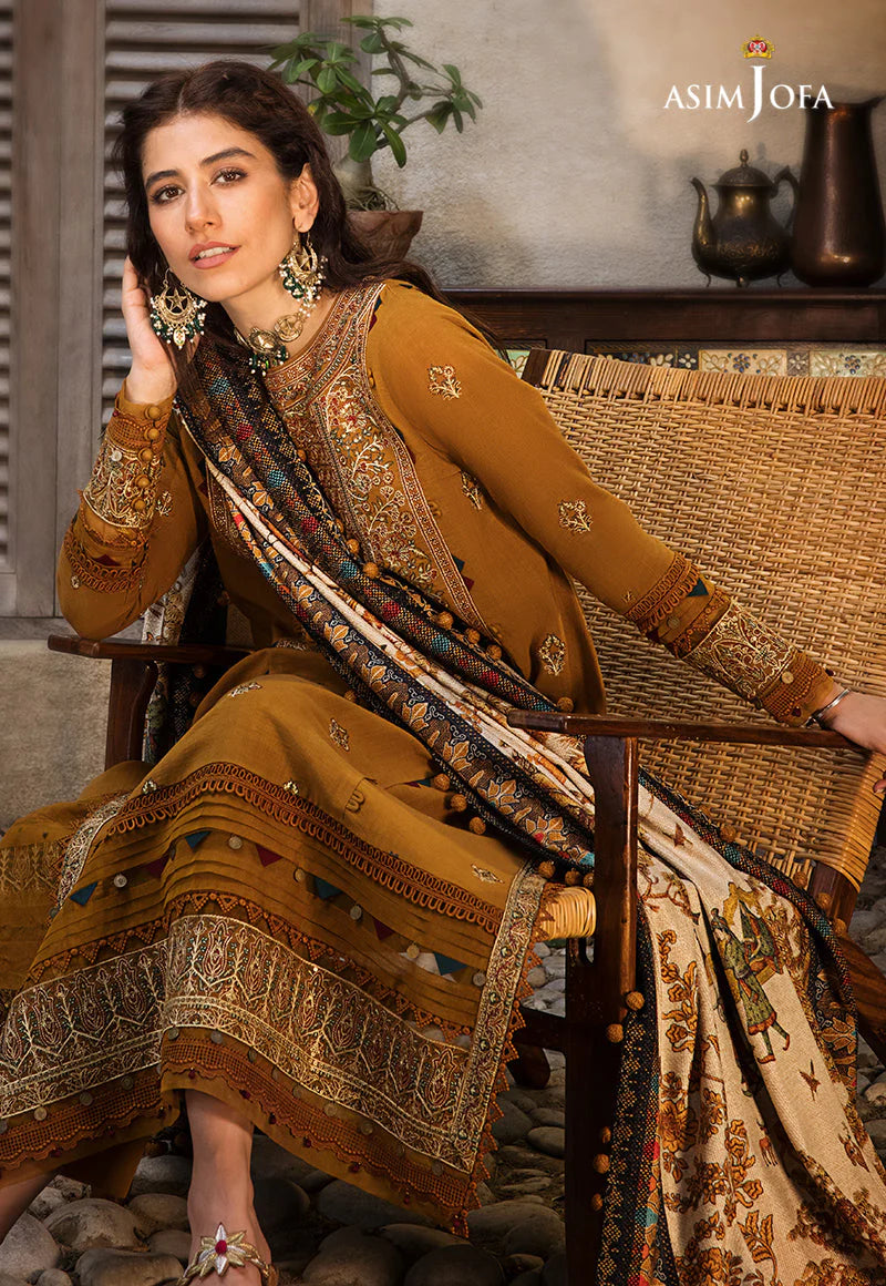 ASIM JOFA-3PC LAWN EMBROIDERED WITH MONARK PTINT DUPATTA & TROUSR-W.J-1508