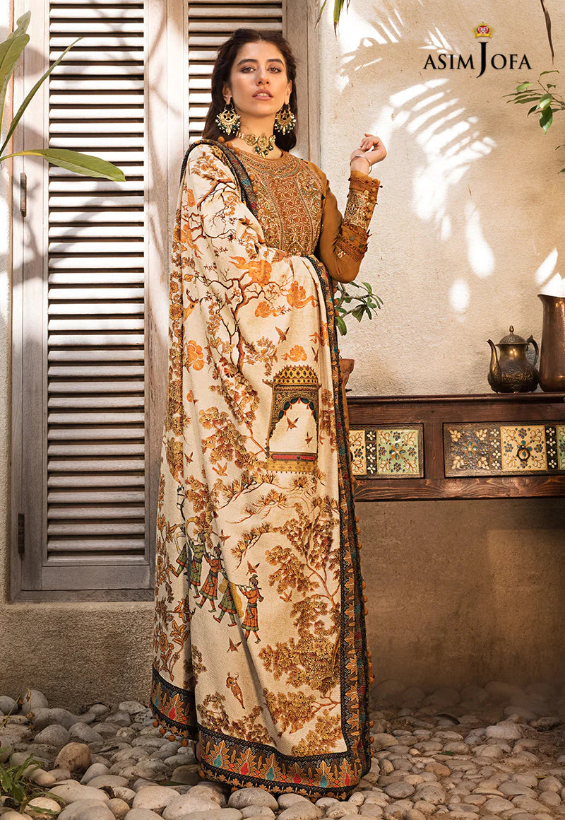 ASIM JOFA-3PC LAWN EMBROIDERED WITH MONARK PTINT DUPATTA & TROUSR-W.J-1508