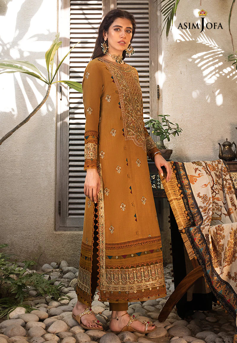 ASIM JOFA-3PC LAWN EMBROIDERED WITH MONARK PTINT DUPATTA & TROUSR-W.J-1508