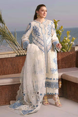 ANEELAS-3PC DHANAK EMBROIDERED SHIRT WITH ORGANZA EMBROIDERED DUPATTA AND TROUSER-W.J-5092