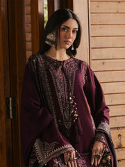 IZEL-3PC DHANAK EMBROIDERED SHIRT WITH COUTRAI PRINTED SHAWL AND TROUSER-W.J-5324