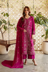 BATIK-3PIECE LAWN SEQUIN EMBROIDERED SHIRT WITH CHIFFON EMBROIDERED DUPATTA AND TROUSER-W.J-4867