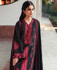 REPUBLIC WOMENSWEAR-3PC DHANAK EMBROIDERED SHIRT WITH DHANAK EMBROIDERED SHAWL AND EMB TROUSER-W.J-5233