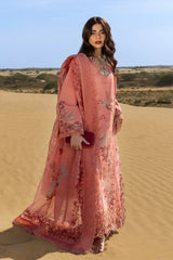 RANG RASIYA-3PC DHANAK CHIKAAN EMBROIDERED SHIRT WITH DHANAK EMBROIDERED SHAWL AND TROUSER -W.J-5113