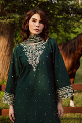 BATIK-3PC DHANAK EMBROIDERED SHIRT WITH CHIFFON EMBROIDERED DUPATTA AND EMB TROUSER -W.J-5181