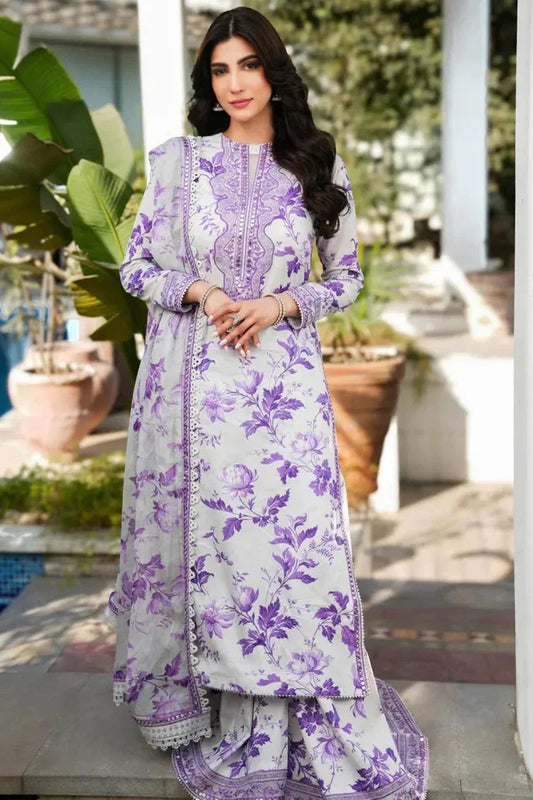 BAROQUE-3PC KHADDAR PRINTED EMB SHIRT WITH KHADDAR PRINT EMB DUPATTA AND PRINT TROUSER-WJ-1942
