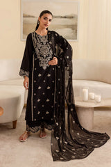 BATIK-3PC DHANAK EMBROIDERED SHIRT WITH CHIFFON EMBROIDERED DUPATTA & EMB TROUSER-WJ-4193