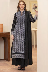 MIRAKHI-3PC LAWN CHIKENKARI EMBROIDERED SHIRT WITH LAWN TUBE SLUB DUPATTA-W.J-6400