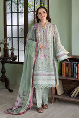 SOBIA NAZIR-3PC KARANDI PRINTED EMBROIDERED SHIRT WITH KARANDI PRINTED DUPATTA AND TROUSER-W.J-2564