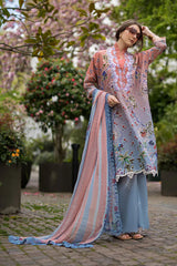 SOBIA NAZIR-3PC KARANDI PRINTED EMBROIDERED SHIRT WITH KARANDI PRINTED DUPATTA AND TROUSER-W.J-2565